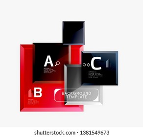 Fondo abstracto de banner cuadrado mínimo, efecto moderno 3d