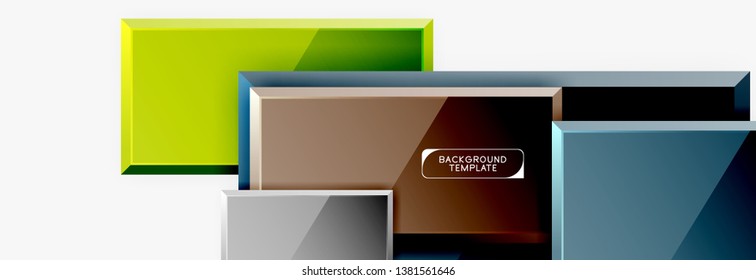 Minimal square banner abstract background, 3d modern effect