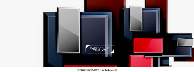 Minimal square banner abstract background, 3d modern effect