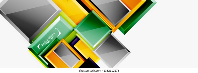 Minimaler quadratischer Banner abstrakter Hintergrund, 3D-moderner Effekt