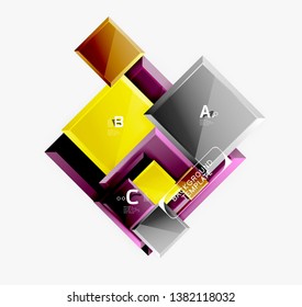 Fondo abstracto de banner cuadrado mínimo, efecto moderno 3d
