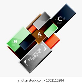 Minimaler quadratischer Banner abstrakter Hintergrund, 3D-moderner Effekt