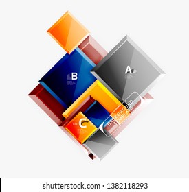 Minimal square banner abstract background, 3d modern effect