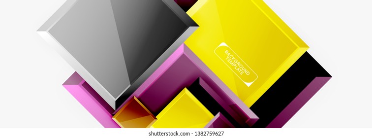Fondo abstracto de banner cuadrado mínimo, efecto moderno 3d