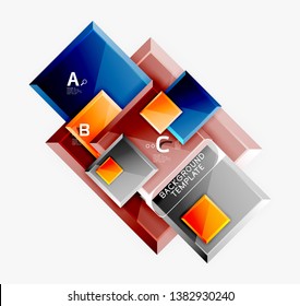 Minimal square banner abstract background, 3d modern effect