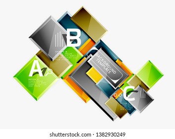 Minimal square banner abstract background, 3d modern effect