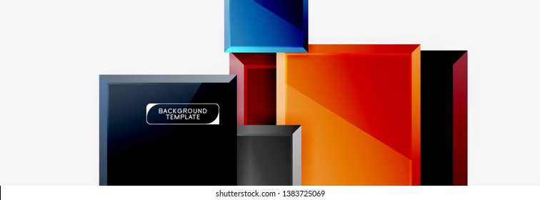 Fondo abstracto de banner cuadrado mínimo, efecto moderno 3d