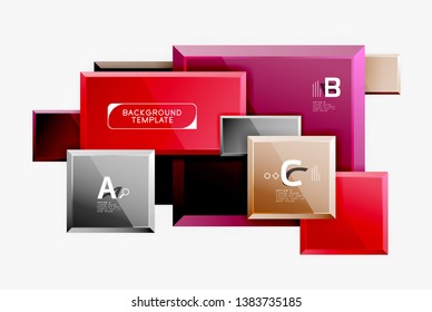 Minimal square banner abstract background, 3d modern effect