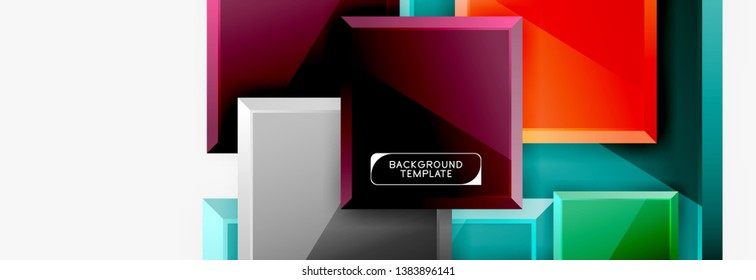 Fondo abstracto de banner cuadrado mínimo, efecto moderno 3d
