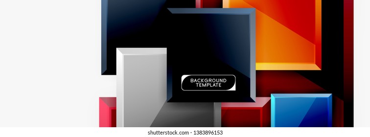 Fondo abstracto de banner cuadrado mínimo, efecto moderno 3d