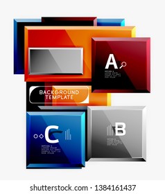 Minimal square banner abstract background, 3d modern effect