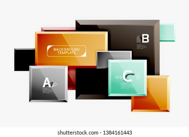 Minimal square banner abstract background, 3d modern effect