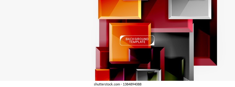 Fondo abstracto de banner cuadrado mínimo, efecto moderno 3d