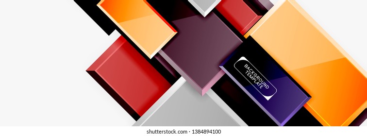 Minimal square banner abstract background, 3d modern effect