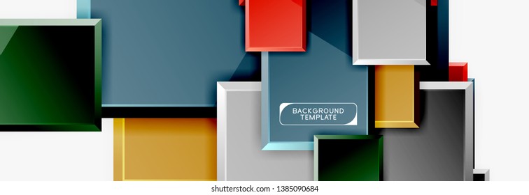 Minimal square banner abstract background, 3d modern effect