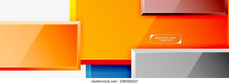 Minimal square banner abstract background, 3d modern effect