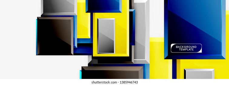 Fondo abstracto de banner cuadrado mínimo, efecto moderno 3d