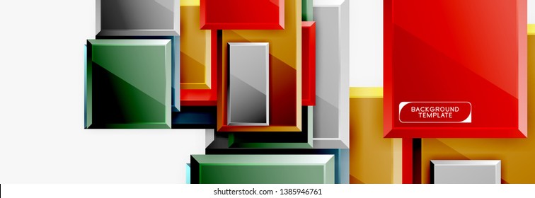 Plano de fundo abstrato de banner quadrado mínimo, efeito 3d moderno