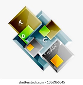 Minimal square banner abstract background, 3d modern effect