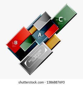 Minimal square banner abstract background, 3d modern effect