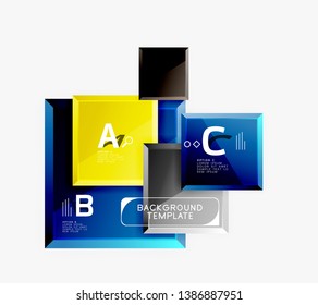 Minimal square banner abstract background, 3d modern effect