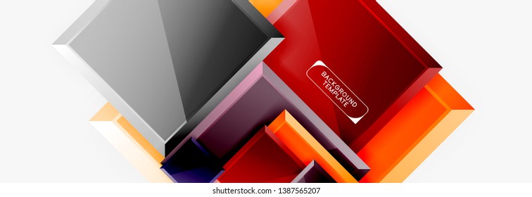 Fondo abstracto de banner cuadrado mínimo, efecto moderno 3d