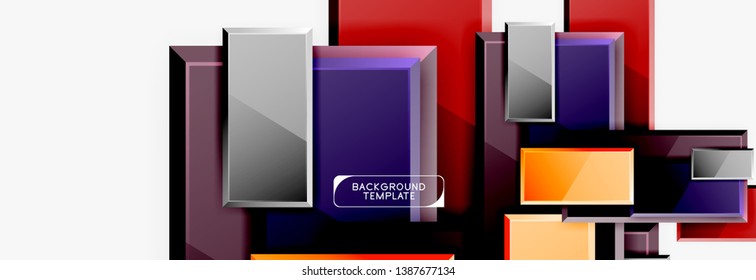 Minimal square banner abstract background, 3d modern effect