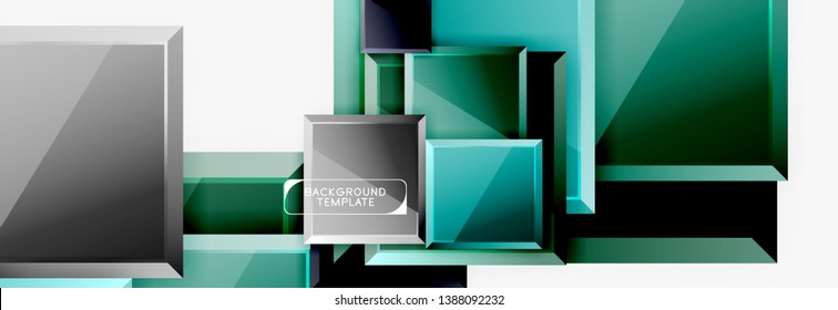Fondo abstracto de banner cuadrado mínimo, efecto moderno 3d