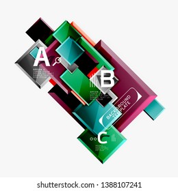 Fondo abstracto de banner cuadrado mínimo, efecto moderno 3d