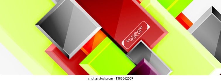 Minimal square banner abstract background, 3d modern effect