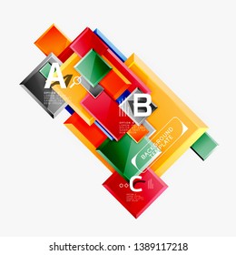 Minimaler quadratischer Banner abstrakter Hintergrund, 3D-moderner Effekt