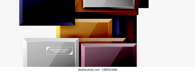 Minimal square banner abstract background, 3d modern effect