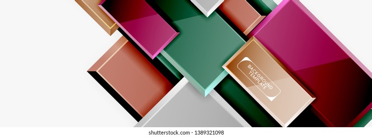 Minimal square banner abstract background, 3d modern effect
