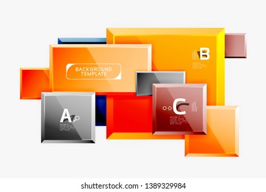 Minimal square banner abstract background, 3d modern effect