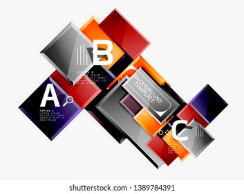 Minimaler quadratischer Banner abstrakter Hintergrund, 3D-moderner Effekt
