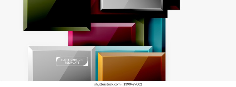Minimal square banner abstract background, 3d modern effect