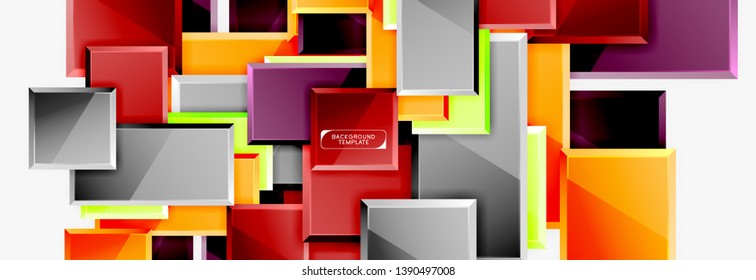 Fondo abstracto de banner cuadrado mínimo, efecto moderno 3d