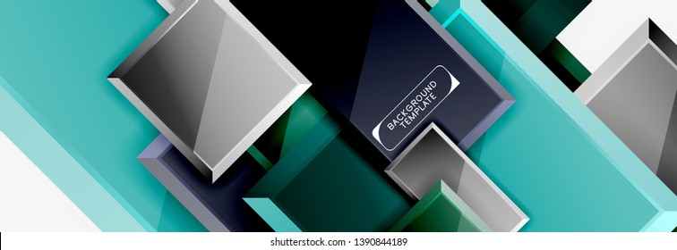 Minimaler quadratischer Banner abstrakter Hintergrund, 3D-moderner Effekt