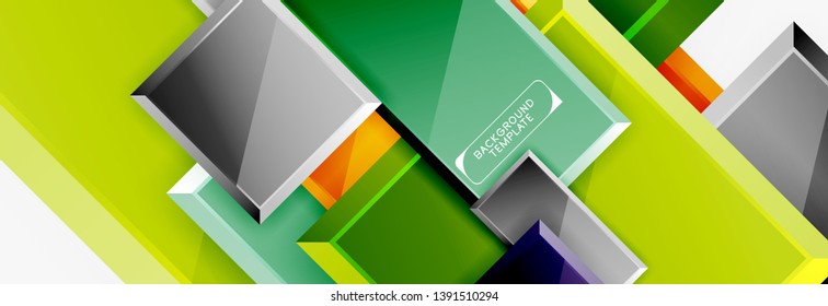 Minimal square banner abstract background, 3d modern effect