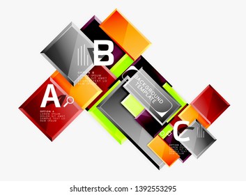 Minimal square banner abstract background, 3d modern effect