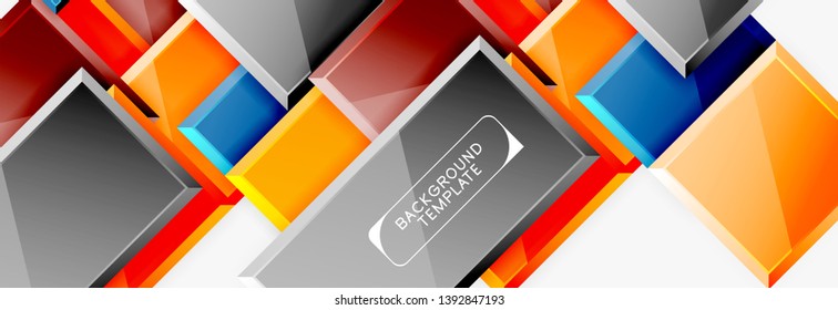 Minimal square banner abstract background, 3d modern effect