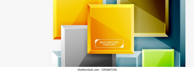 Minimal square banner abstract background, 3d modern effect