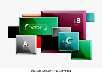 Minimal square banner abstract background, 3d modern effect