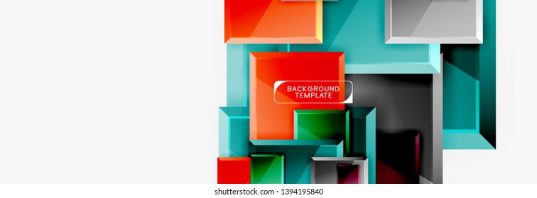Minimaler quadratischer Banner abstrakter Hintergrund, 3D-moderner Effekt
