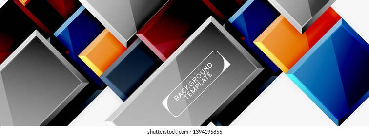 Minimal square banner abstract background, 3d modern effect