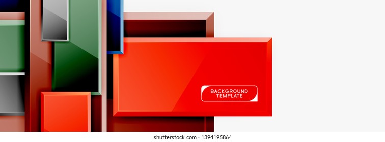 Minimal square banner abstract background, 3d modern effect