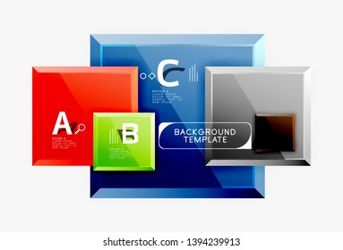 Minimal square banner abstract background, 3d modern effect