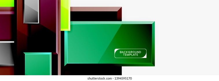 Fondo abstracto de banner cuadrado mínimo, efecto moderno 3d