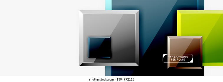 Minimal square banner abstract background, 3d modern effect
