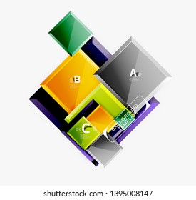 Minimal square banner abstract background, 3d modern effect